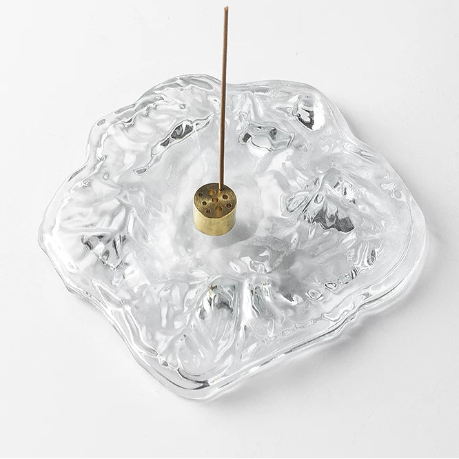 Glass Mountain Incense Holder Tray | Zen 9-Hole Ash Catcher