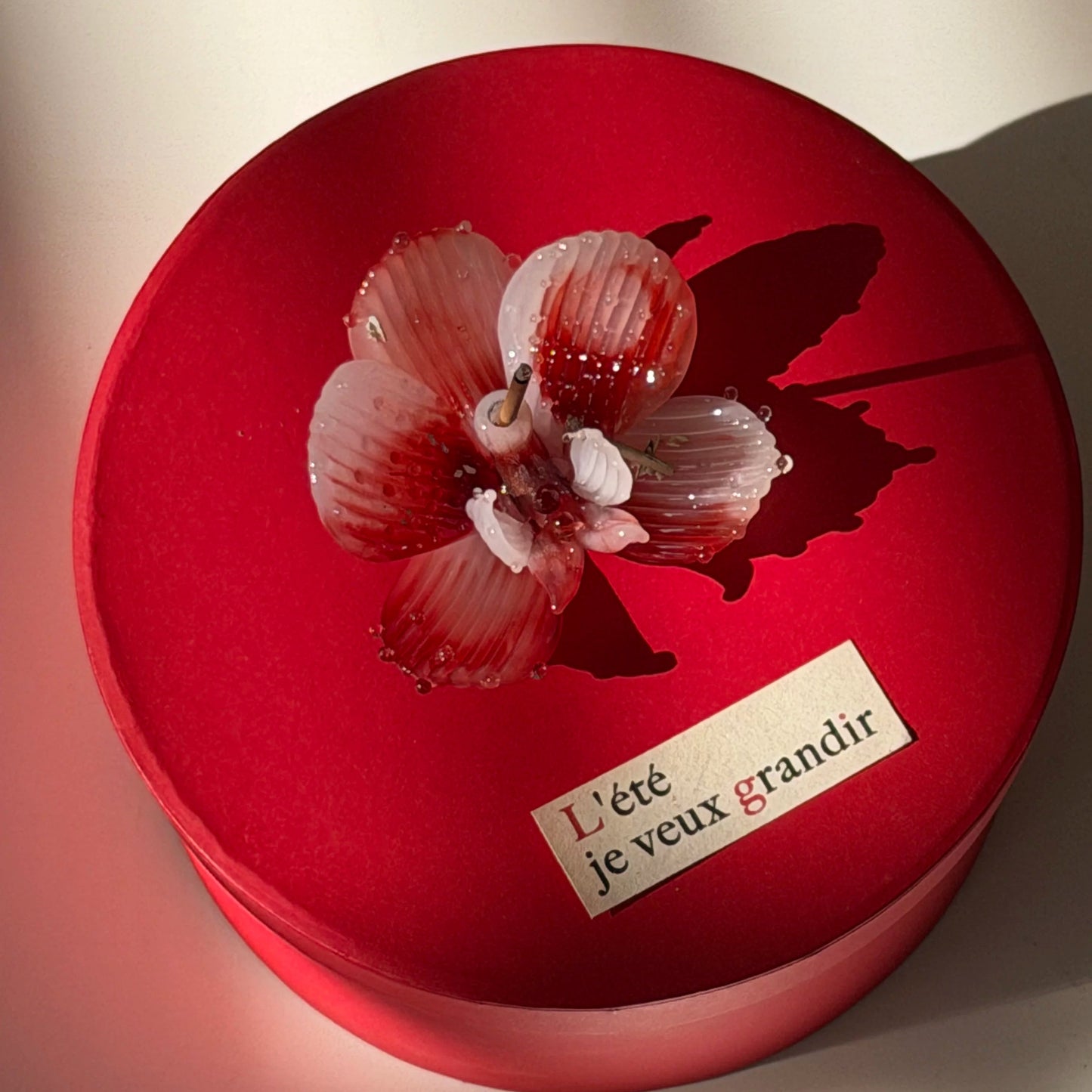 Handmade Borosilicate Glass Incense Holder with Sakura