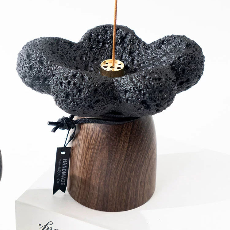Ceramic Essential Oil Diffuser & Volcanic Stone Aromatherapy Holder | Handmade Minimalist Decor for Yoga, Meditation & Home