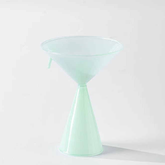 Portaincienso de vidrio en forma de embudo azul cielo | Elegante quemador con pedestal