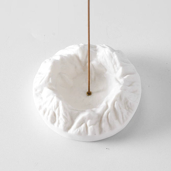 Zen Mountain Incense Holder | White Jade Porcelain Ash Catcher