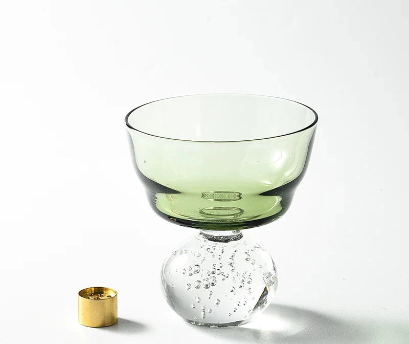 Aura Handblown Glass Incense Holder with Brass Insert | Aesthetic Ash Catcher for Home & Meditation