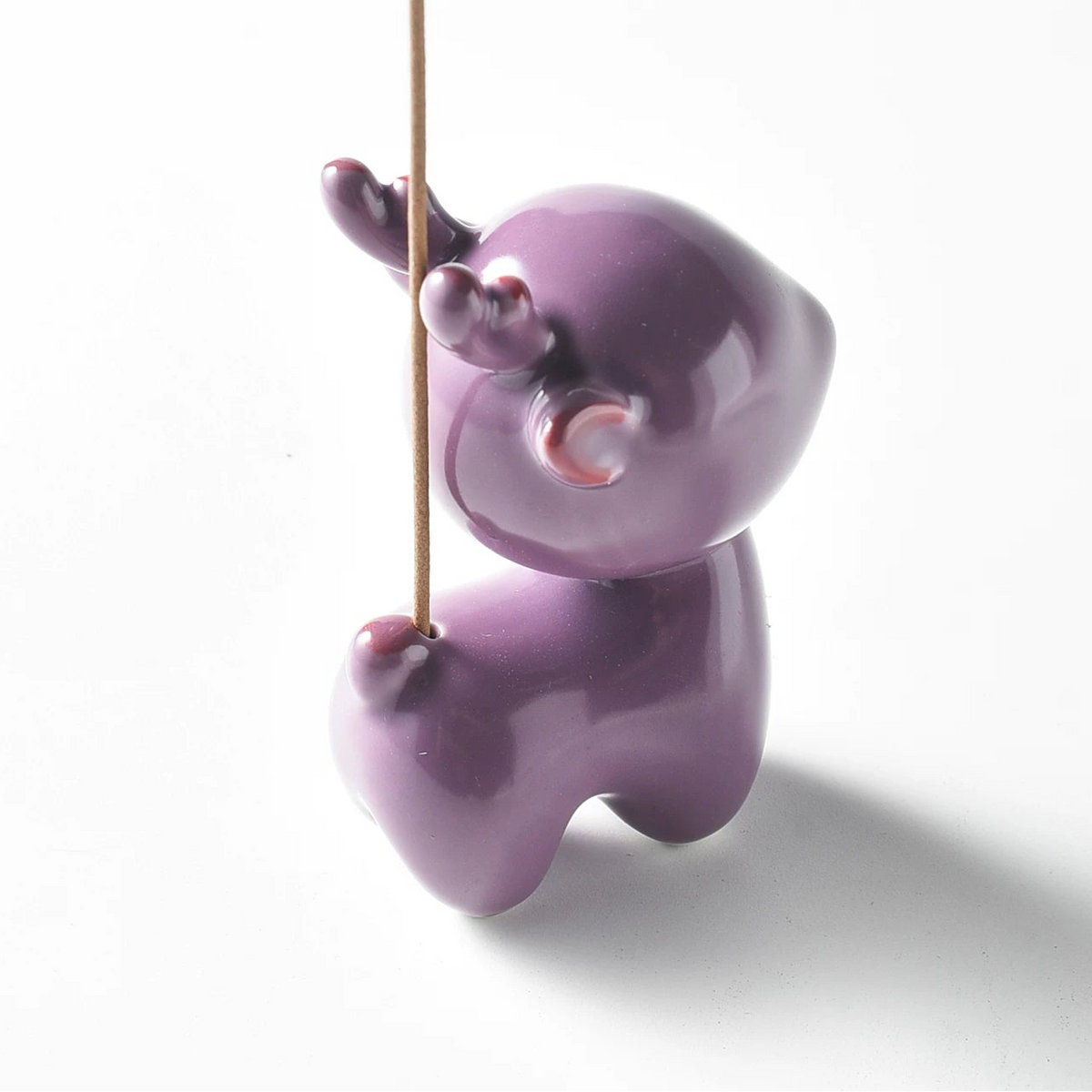 Purple Deer Ceramic Incense Holder Set with Ash Catcher Tray