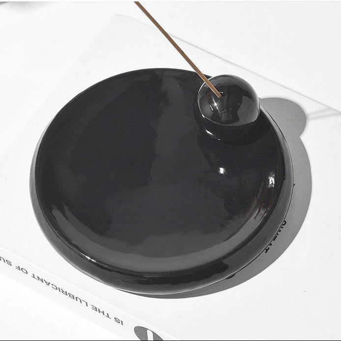 Minimalist Orb Ceramic Incense Holder | Geometric Ash Catcher
