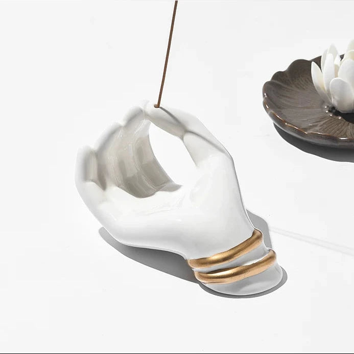 Sculptural Hand Ceramic Incense Holder  Jewelry Catchall Tray